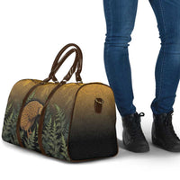 New Zealand Kiwi Bird Travel Bag Silver Fern Mix Maori Pattern