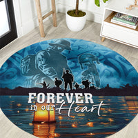 Hawaii Memorial Day Lantern Floating Round Carpet Always In Our Hearts LT05 Blue - Polynesian Pride