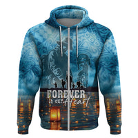 Hawaii Memorial Day Lantern Floating Zip Hoodie Always In Our Hearts LT05 Zip Hoodie Blue - Polynesian Pride