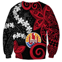 Tahiti Heiva Festival Sweatshirt Floral Pattern With Coat Of Arms LT05 - Polynesian Pride
