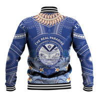 Marshall Islands Jemenei Day Baseball Jacket Polynesian Tribal Tattoo Seashell Necklace