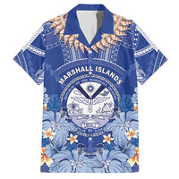 Marshall Islands Jemenei Day Family Matching Long Sleeve Bodycon Dress and Hawaiian Shirt Polynesian Tribal Tattoo Seashell Necklace