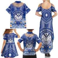 Marshall Islands Jemenei Day Family Matching Summer Maxi Dress and Hawaiian Shirt Polynesian Tribal Tattoo Seashell Necklace