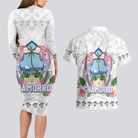 Guam Chamorro Liberation Day Couples Matching Long Sleeve Bodycon Dress and Hawaiian Shirt 81st Anniversary LT05