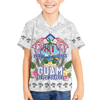Guam Chamorro Liberation Day Family Matching Off Shoulder Maxi Dress and Hawaiian Shirt 82nd Anniversary LT05 Son's Shirt White - Polynesian Pride