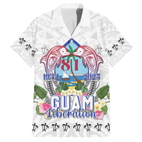 Guam Chamorro Liberation Day Family Matching Off Shoulder Short Dress and Hawaiian Shirt 82nd Anniversary LT05 Dad's Shirt - Short Sleeve White - Polynesian Pride