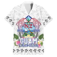 Guam Chamorro Liberation Day Family Matching Summer Maxi Dress and Hawaiian Shirt 82nd Anniversary LT05 Dad's Shirt - Short Sleeve White - Polynesian Pride