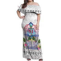 Guam Chamorro Liberation Day Off Shoulder Maxi Dress 82nd Anniversary LT05 Women White - Polynesian Pride