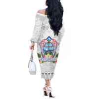 Guam Chamorro Liberation Day Off The Shoulder Long Sleeve Dress 82nd Anniversary LT05 - Polynesian Pride