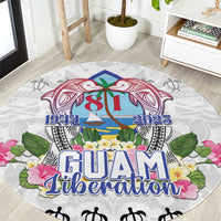 Guam Chamorro Liberation Day Round Carpet 82nd Anniversary LT05 White - Polynesian Pride