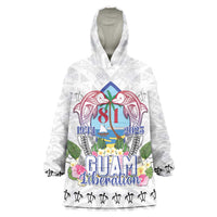 Guam Chamorro Liberation Day Wearable Blanket Hoodie 82nd Anniversary LT05 One Size White - Polynesian Pride