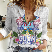 Guam Chamorro Liberation Day Women Casual Shirt 82nd Anniversary LT05 Female White - Polynesian Pride