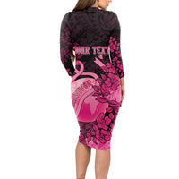 Personalised Cancer Fighter Long Sleeve Bodycon Dress I Beat Cancer