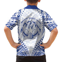 Northern Mariana Islands Liberation Day Family Matching Off The Shoulder Long Sleeve Dress and Hawaiian Shirt 79th Anniversary