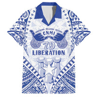 Northern Mariana Islands Liberation Day Family Matching Short Sleeve Bodycon Dress and Hawaiian Shirt 79th Anniversary