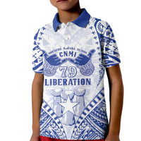 Northern Mariana Islands Liberation Day Kid Polo Shirt 79th Anniversary LT05 Kid Blue - Polynesian Pride