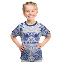 Northern Mariana Islands Liberation Day Kid T Shirt 79th Anniversary LT05 Blue - Polynesian Pride