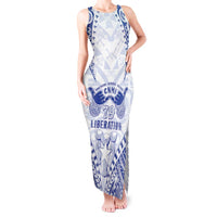Northern Mariana Islands Liberation Day Tank Maxi Dress 79th Anniversary LT05 Women Blue - Polynesian Pride
