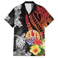 French Polynesia Bastille Day Family Matching Summer Maxi Dress and Hawaiian Shirt Tropical Turtle Hibiscus Polynesian Pattern