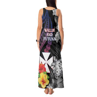 Wallis and Futuna Bastille Day Tank Maxi Dress Tropical Turtle Hibiscus Polynesian Pattern