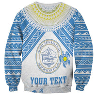 Personalised Palau Constitution Day Sweatshirt Polynesian Turtle