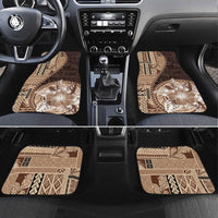 Samoa Siapo Elegant Car Mats Hibiscus Chocolate Brown Motifs - Polynesian Pride