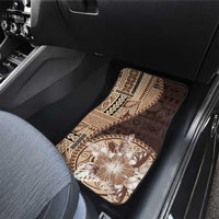 Samoa Siapo Elegant Car Mats Hibiscus Chocolate Brown Motifs - Polynesian Pride