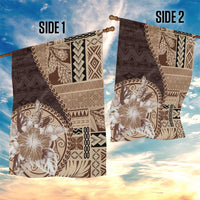 Samoa Siapo Elegant Garden Flag Hibiscus Chocolate Brown Motifs - Polynesian Pride