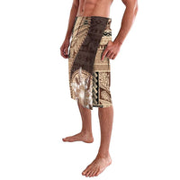 Samoa Siapo Elegant Lavalava Hibiscus Chocolate Brown Motifs - Polynesian Pride