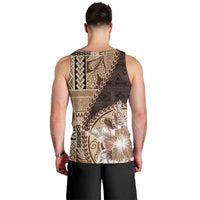 Samoa Siapo Elegant Men Tank Top Hibiscus Chocolate Brown Motifs - Polynesian Pride