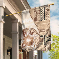 Samoa Siapo Elegant Garden Flag Hibiscus Beige Motifs - Polynesian Pride