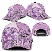 Samoa Siapo Elegant Classic Cap Hibiscus Violet Motifs - Polynesian Pride