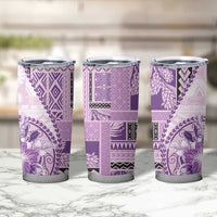 Samoa Siapo Elegant Tumbler Cup Hibiscus Violet Motifs - Polynesian Pride
