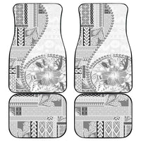Samoa Siapo Elegant Car Mats Hibiscus White Motifs - Polynesian Pride