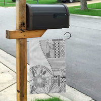 Samoa Siapo Elegant Garden Flag Hibiscus White Motifs - Polynesian Pride