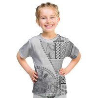 Samoa Siapo Elegant Kid T Shirt Hibiscus White Motifs - Polynesian Pride