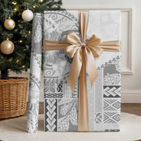 Samoa Siapo Elegant Wrapping Paper Hibiscus White Motifs - Polynesian Pride