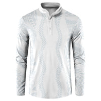 Samoa Lotu Tamaiti Button Sweatshirt Teuila With Tribal Motifs LT05 White - Polynesian Pride