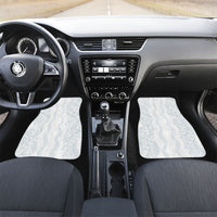 Samoa Lotu Tamaiti Car Mats Teuila With Tribal Motifs LT05 Set 2pcs - Front White - Polynesian Pride