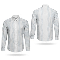 Samoa Lotu Tamaiti Couples Matching Tank Maxi Dress and Long Sleeve Button Shirt Teuila With Tribal Motifs LT05 - Polynesian Pride