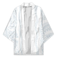 Samoa Lotu Tamaiti Kimono Teuila With Tribal Motifs LT05 Unisex White - Polynesian Pride