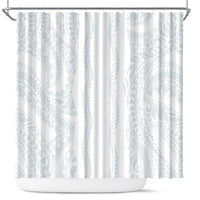 Samoa Lotu Tamaiti Shower Curtain Teuila With Tribal Motifs LT05 White - Polynesian Pride