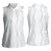 Samoa Lotu Tamaiti Women Sleeveless Polo Shirt Teuila With Tribal Motifs LT05 - Polynesian Pride