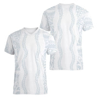 Samoa Lotu Tamaiti Women V-Neck T-Shirt Teuila With Tribal Motifs LT05 - Polynesian Pride