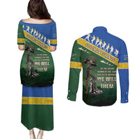 Solomon Islands Remembrance Day Couples Matching Puletasi and Long Sleeve Button Shirt Lest We Forget