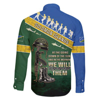 Solomon Islands Remembrance Day Family Matching Off Shoulder Short Dress and Hawaiian Shirt Lest We Forget