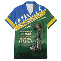 Solomon Islands Remembrance Day Family Matching Short Sleeve Bodycon Dress and Hawaiian Shirt Lest We Forget