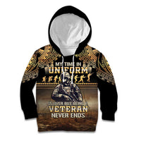 Polynesia Veterans Day Kid Hoodie Thank You Veterans Polynesian Pattern LT05 Hoodie Gold - Polynesian Pride