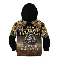 Polynesia Veterans Day Kid Hoodie Thank You Veterans Polynesian Pattern LT05 - Polynesian Pride