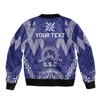 Personalised Queen Salote College Centenary Bomber Jacket Tongan Kupesi Pattern - Polynesian Pride